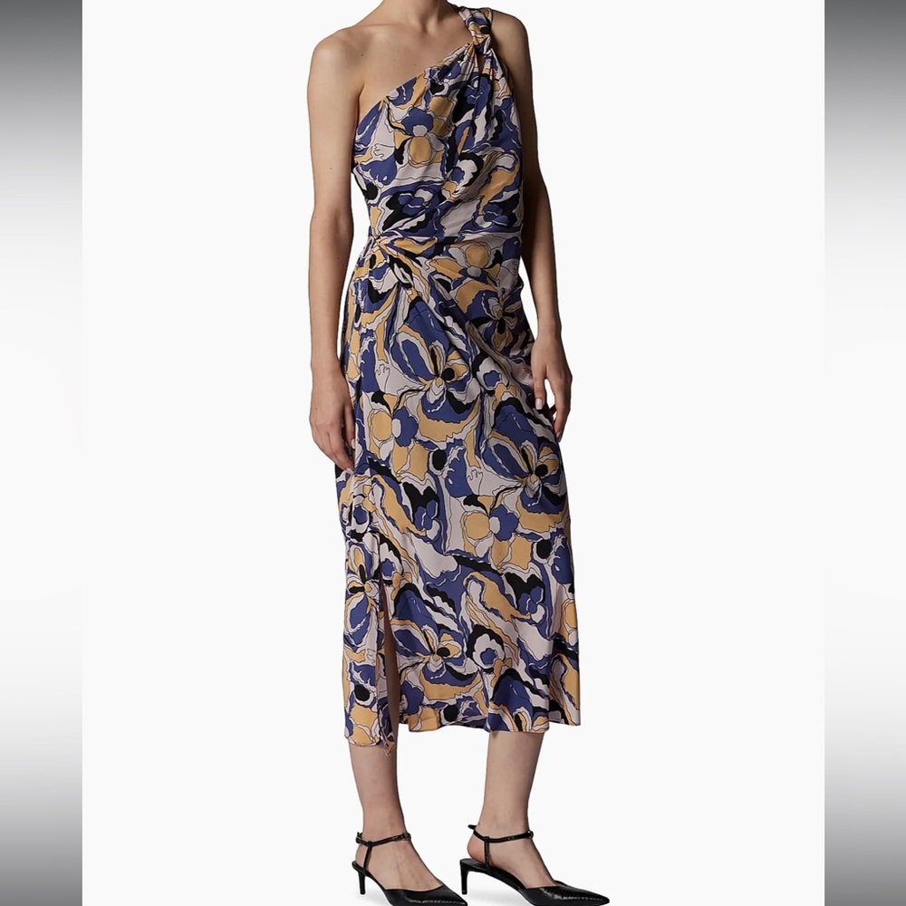 Equipment Eden Abstract Pattern One-Shoulder Dress